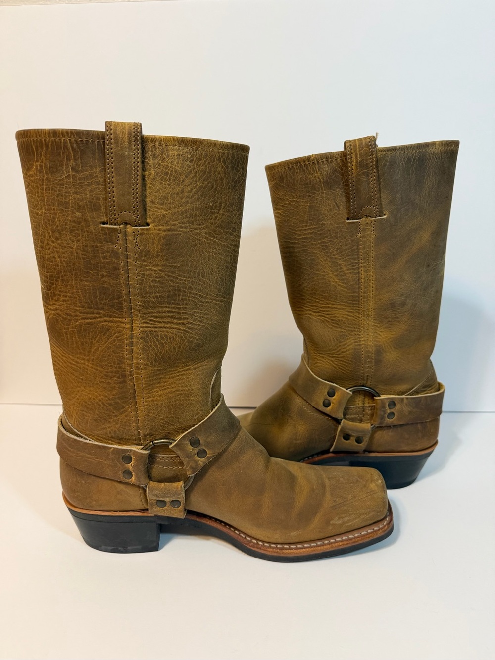 Frye Women's Leather Harness Western Boots US Size 9.5 brown distressed leather - Picture 12 of 13